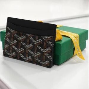 Goyard Black Brown Patterned Card Holder
